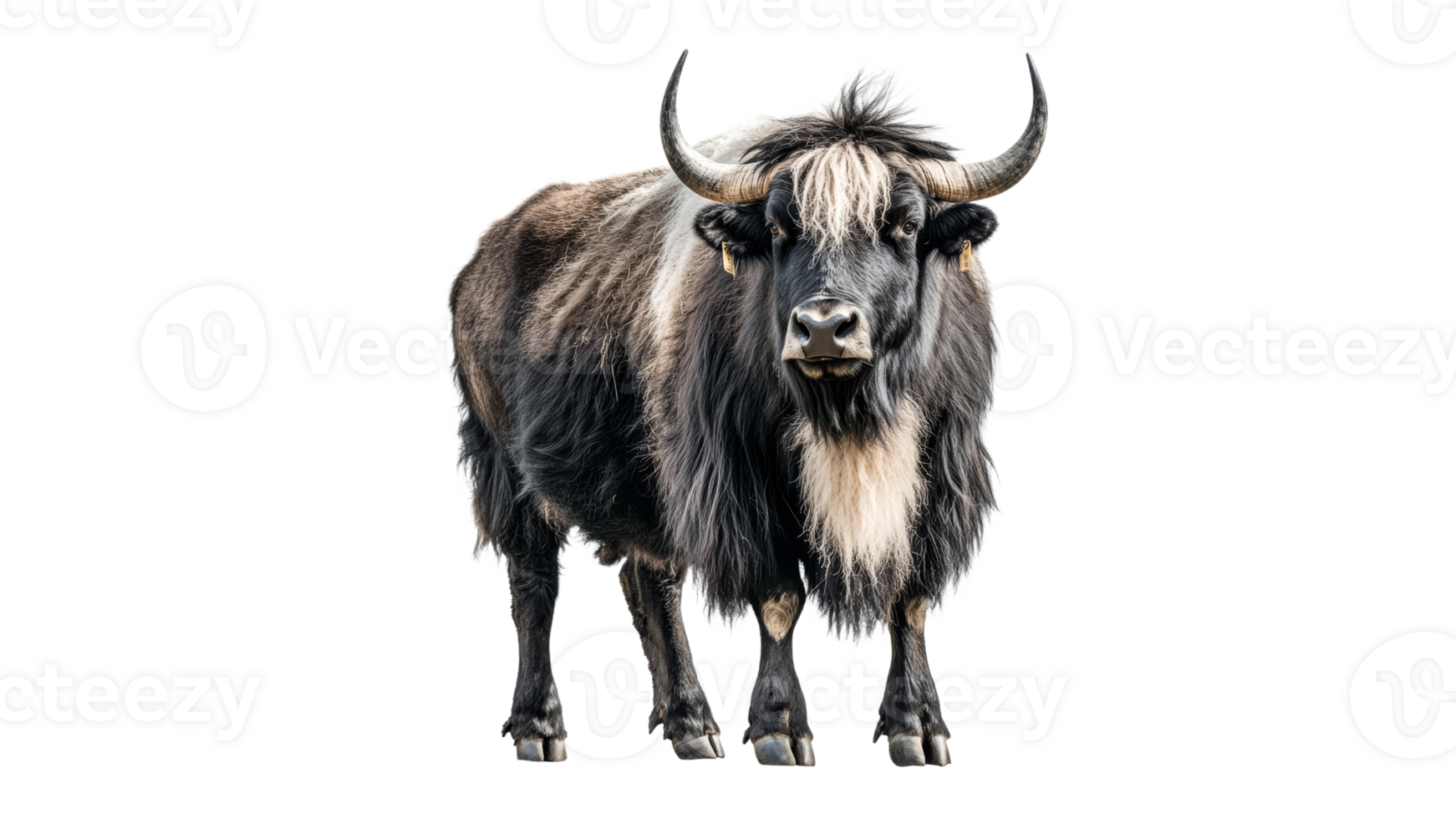 Yak standing in a clear background during daytime png