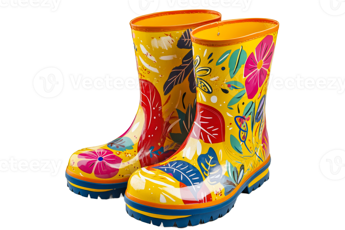 Vibrant rain boots for outdoor fun png