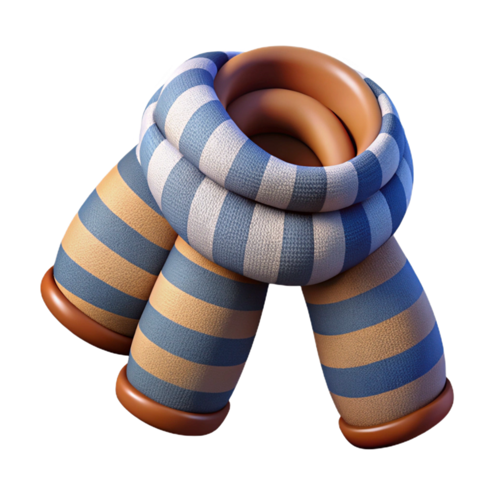 wonderful abstract Hand Knitted Scarf with Fringe Warm Color Palette Isolated on Transparent Background professional png