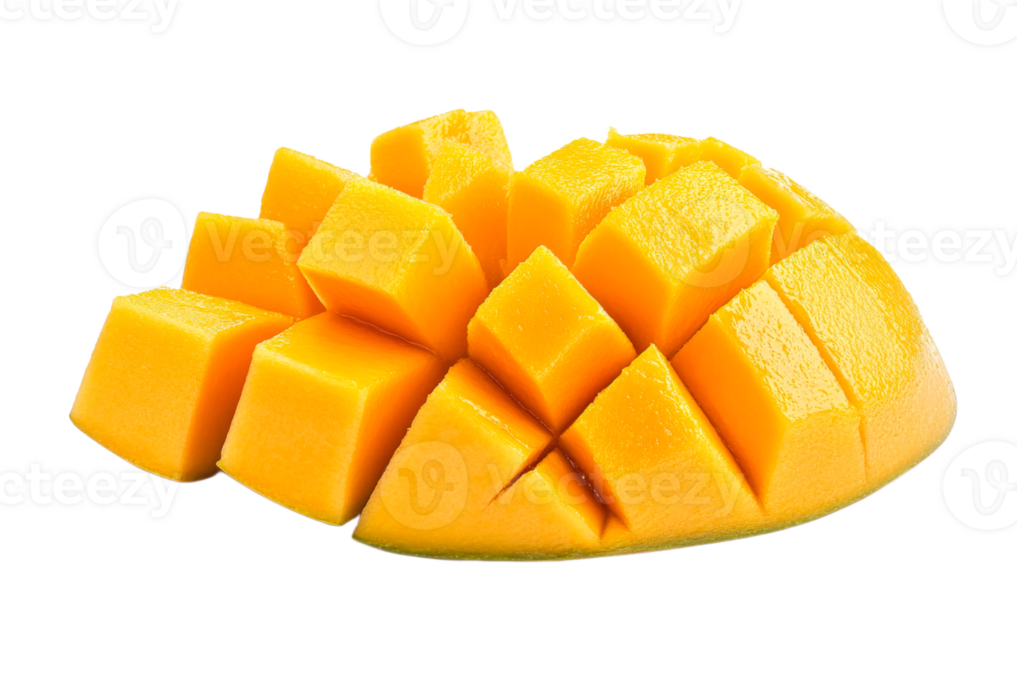 Freshly cut mango showcasing vibrant yellow color png