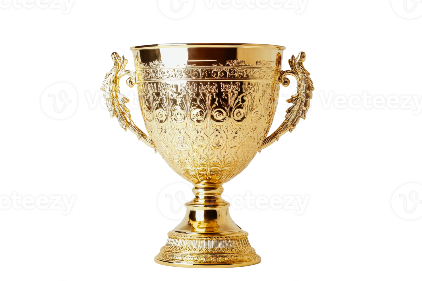 Golden trophy on a simple backdrop png