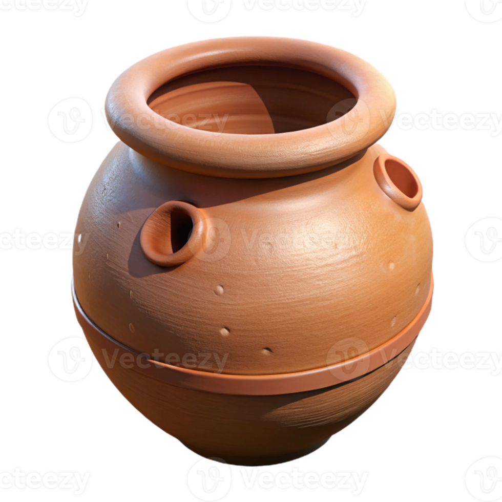 wonderful classic Handmade Clay Pot Unglazed Finish Transparent Background premium png