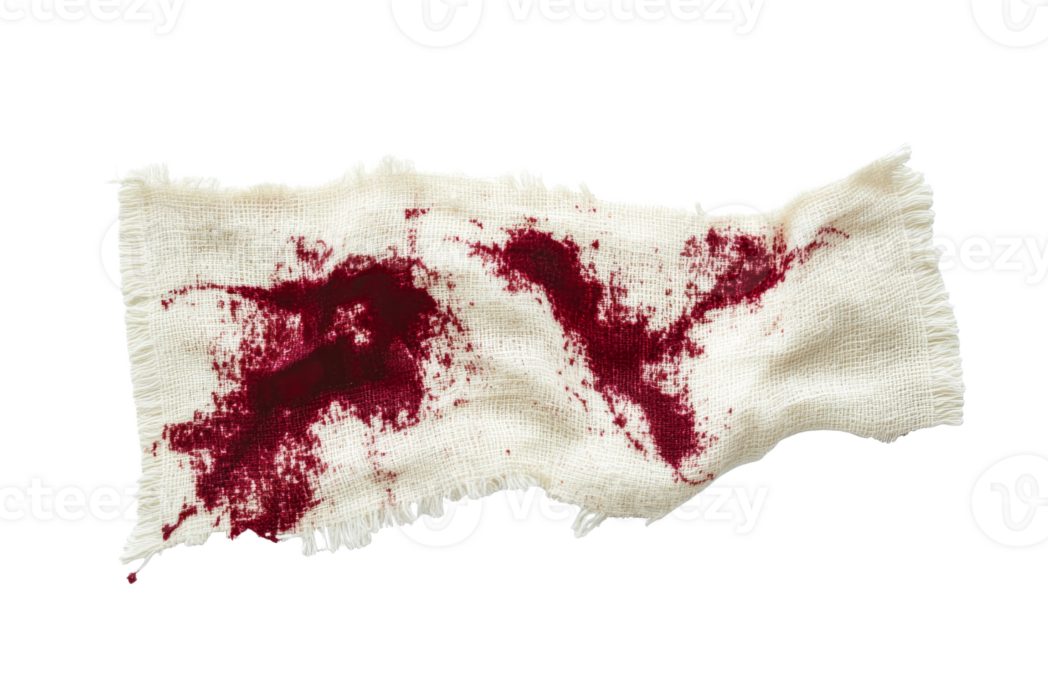 Stained white cloth with deep red marks on surface png