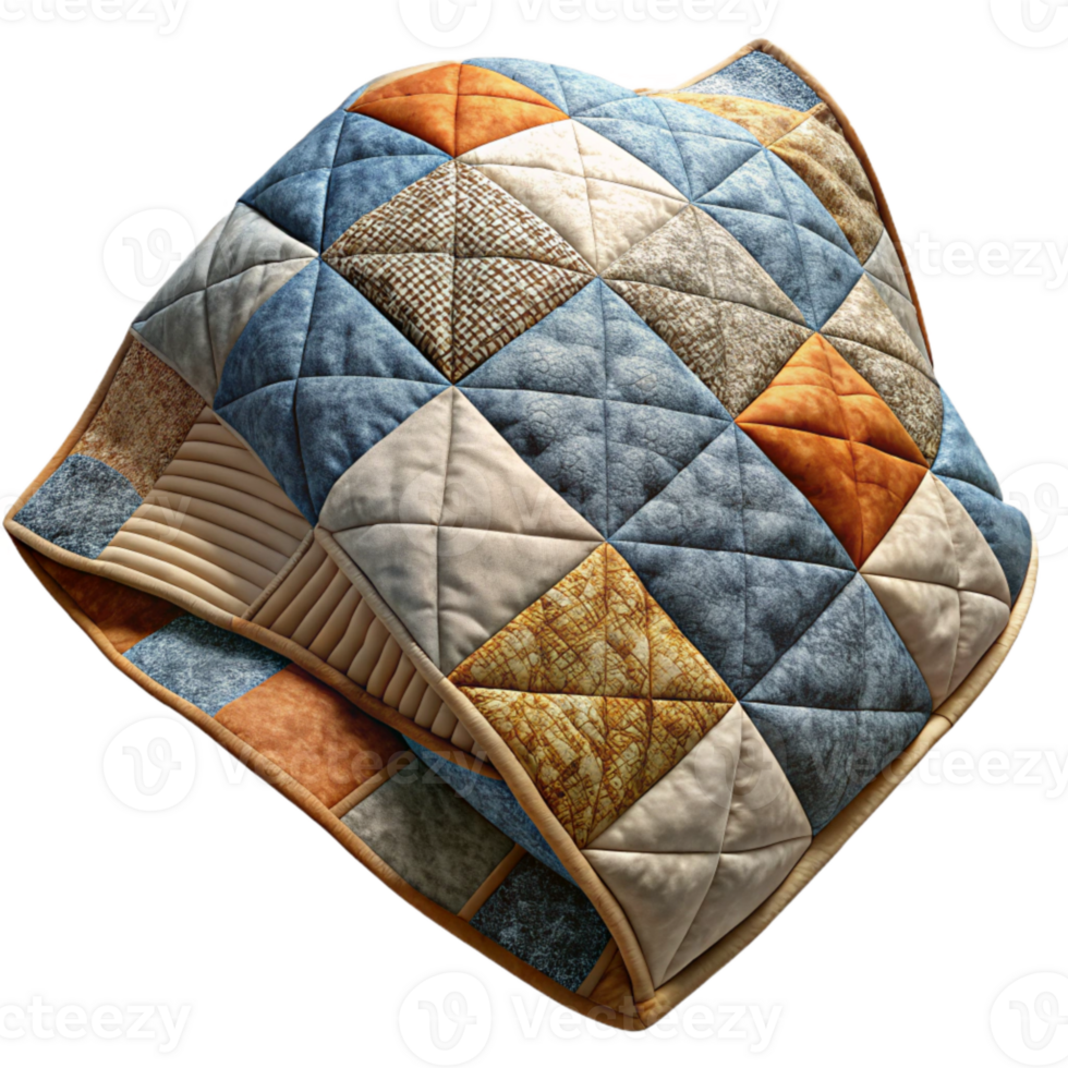 vibrant abstract Handmade Quilt with Patchwork Design Cutout premium png