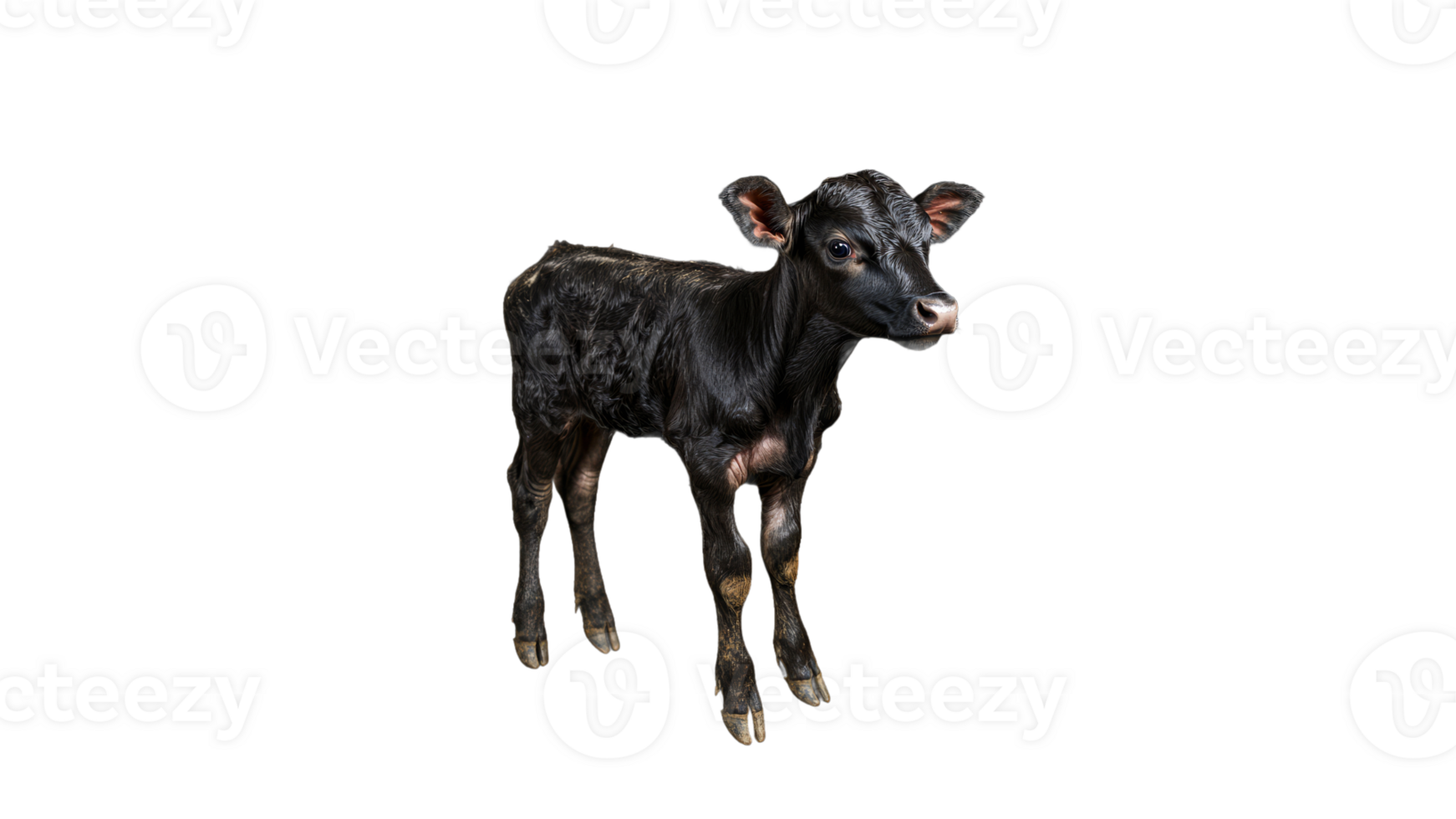Calf standing on a white background indoors png