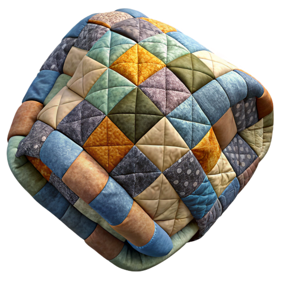 stunning abstract Handmade Quilt with Patchwork Design Cutout authentic png