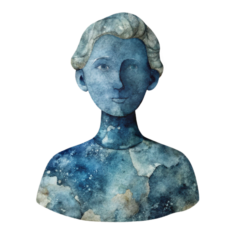 elegant classic Hand Painted Watercolor Portrait Silhouette Cutout professional png