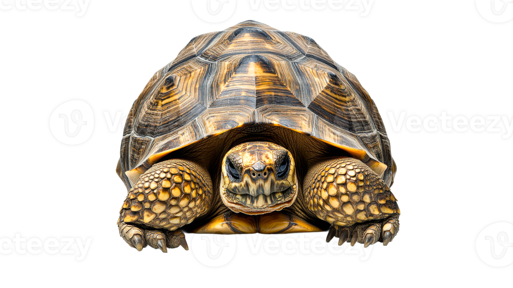 Close up of a tortoise on white png