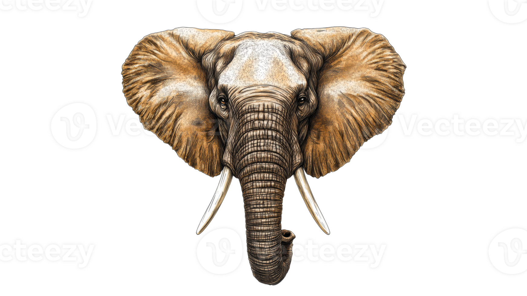 Elegant elephant portrait with nature details png
