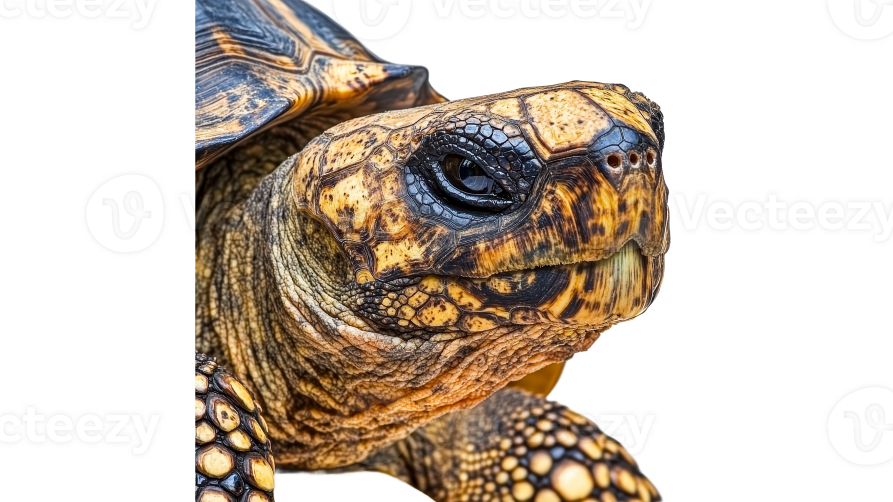 Tortoise close up with intricate patterns png