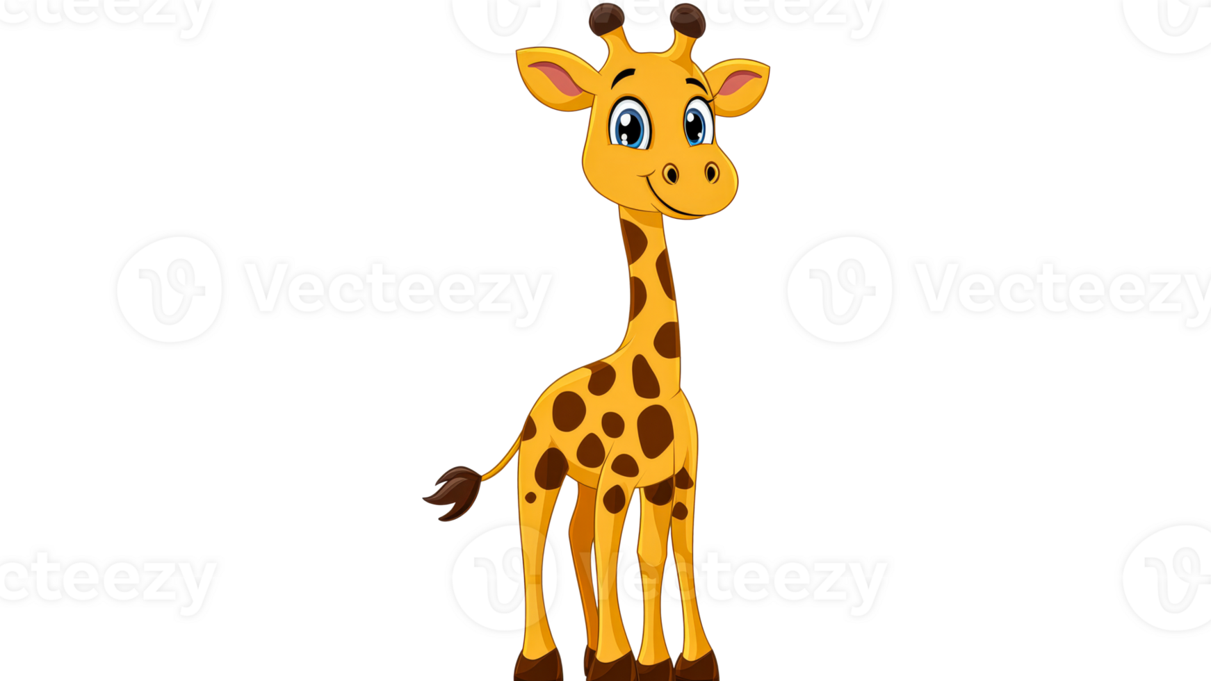 Colorful giraffe stands cheerfully tall png