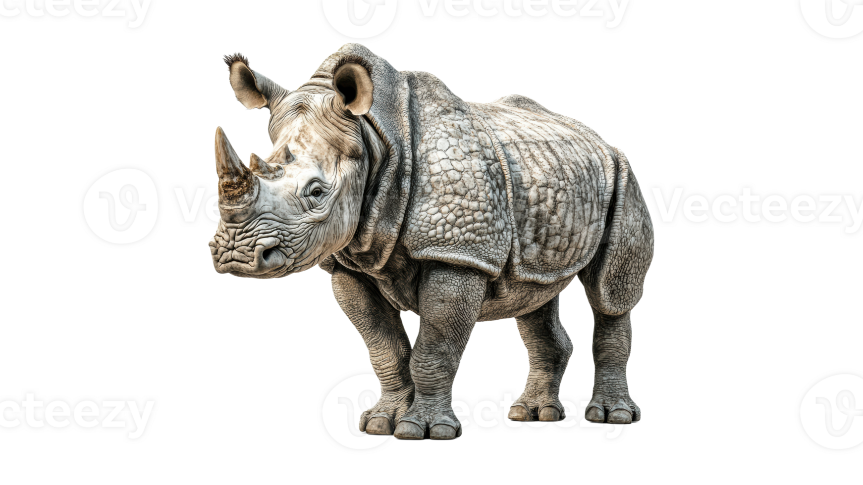 Rhinoceros standing on white background png