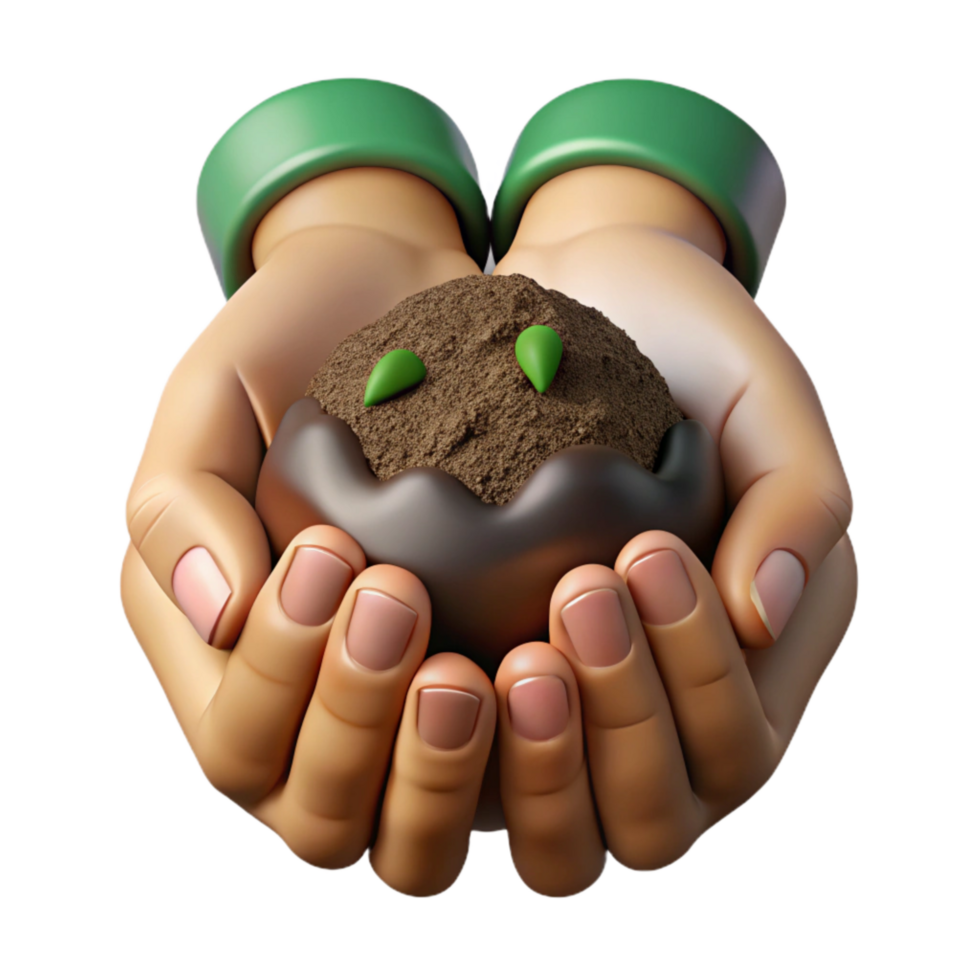 wonderful classic Hands Holding Compost Rich Soil Cutout high quality png