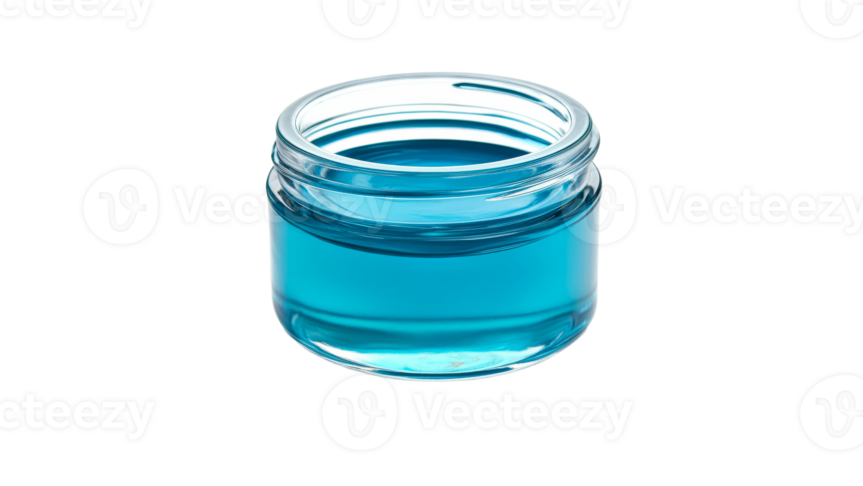 Blue gel in clear jar on white surface png