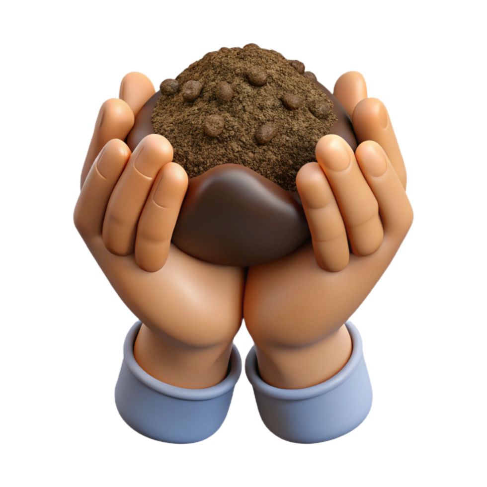 vibrant abstract Hands Holding Compost Rich Soil Cutout exclusive png