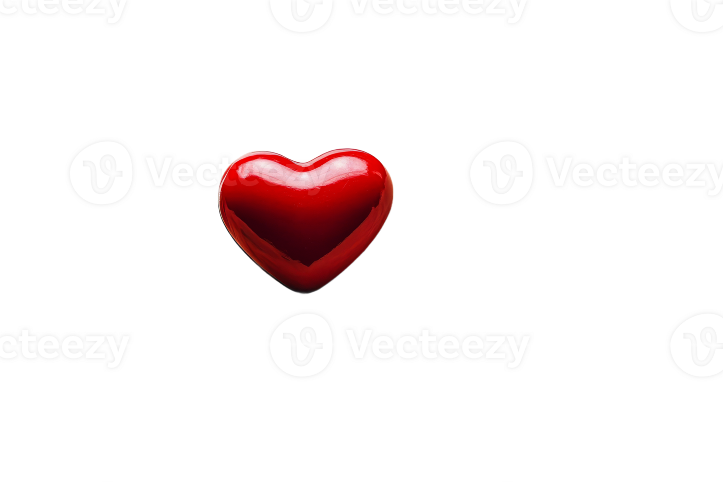 Shiny red heart on a clean white background png