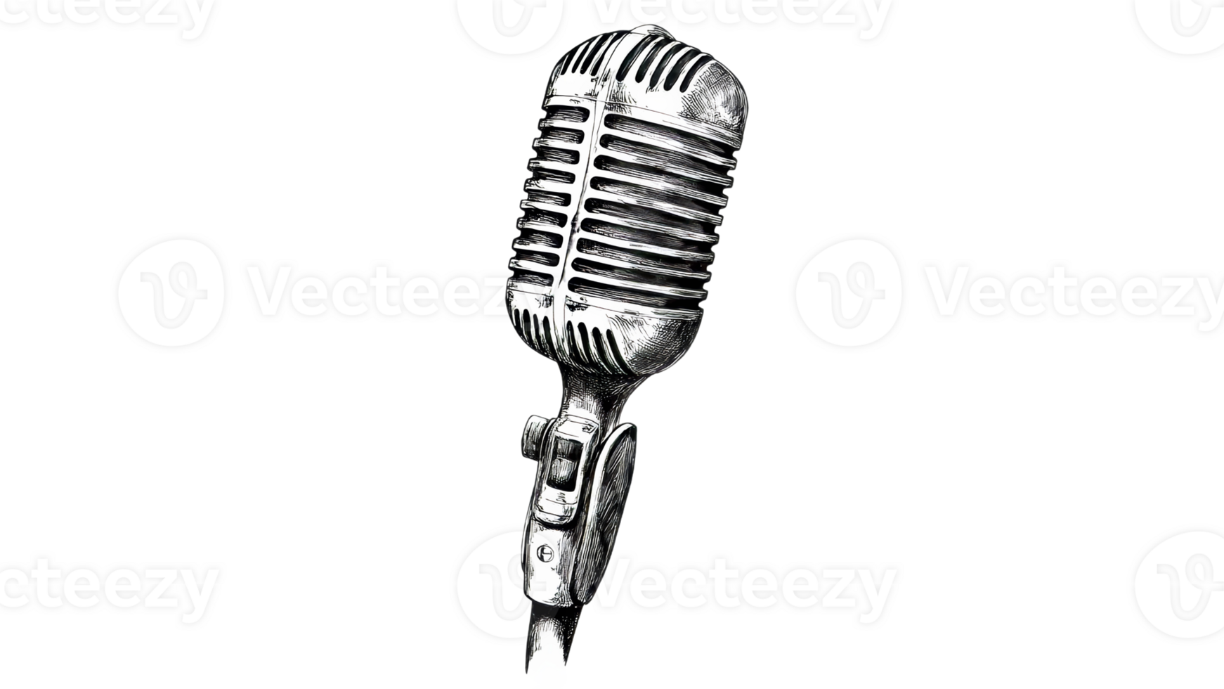 Classic microphone design for musical performance png