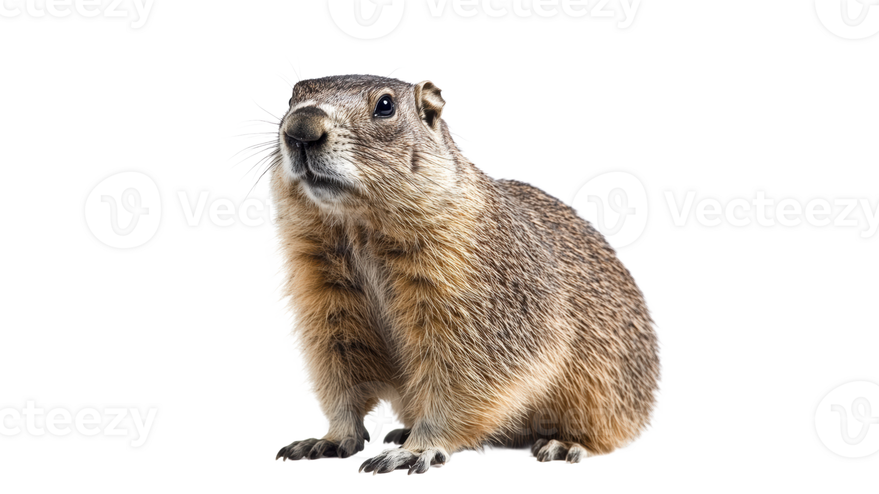 Groundhog standing on its hind legs indoors png