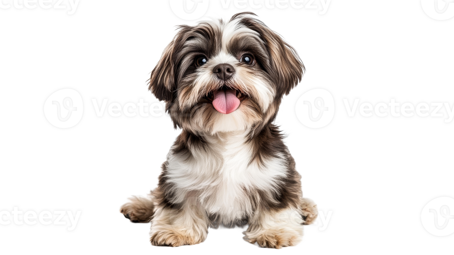 Cute small dog sitting and looking playful png