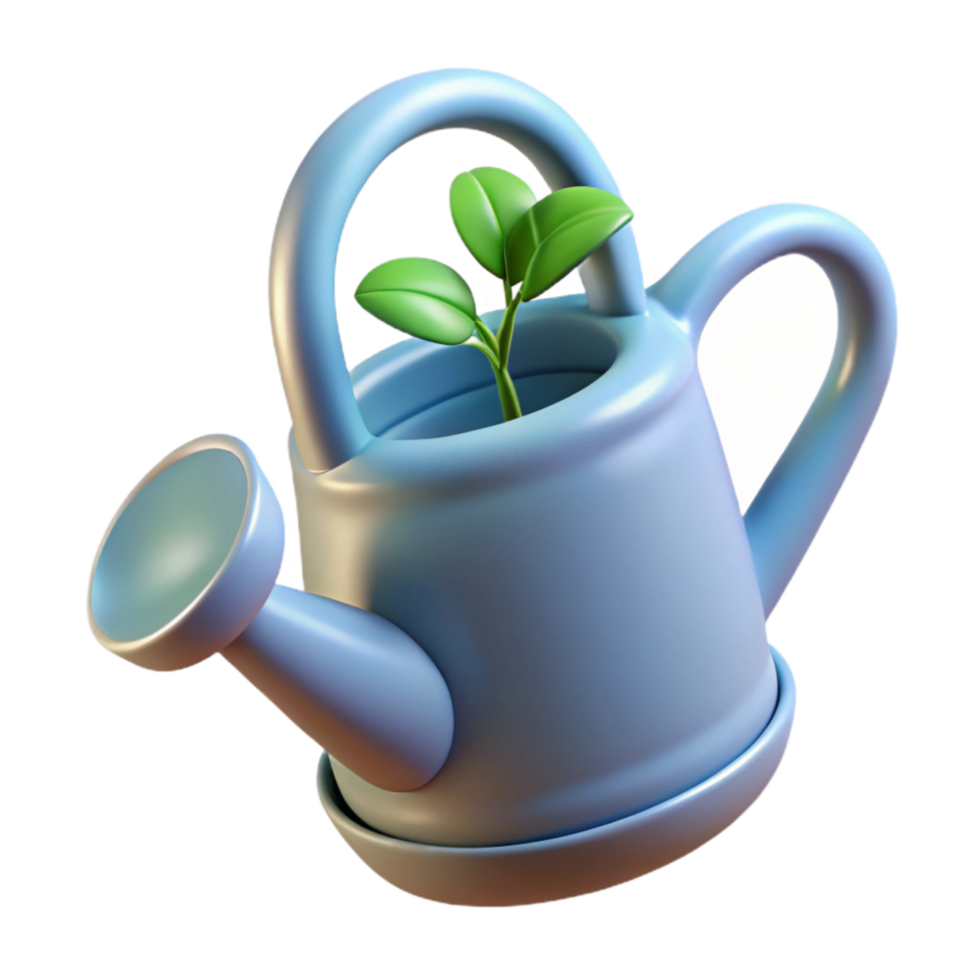 stunning abstract Hand Watering Plants with Watering Can Front View Transparent high resolution png
