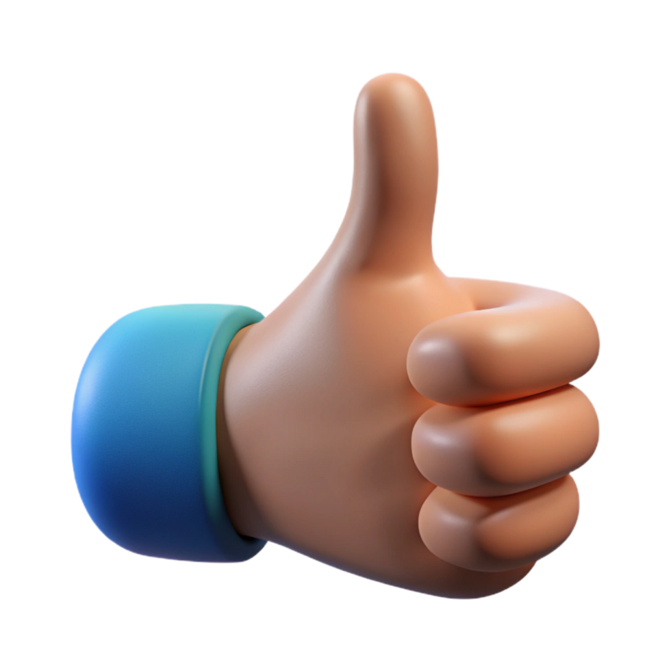 impressive artistic Hand with Thumbs Up Transparent Background Positive png