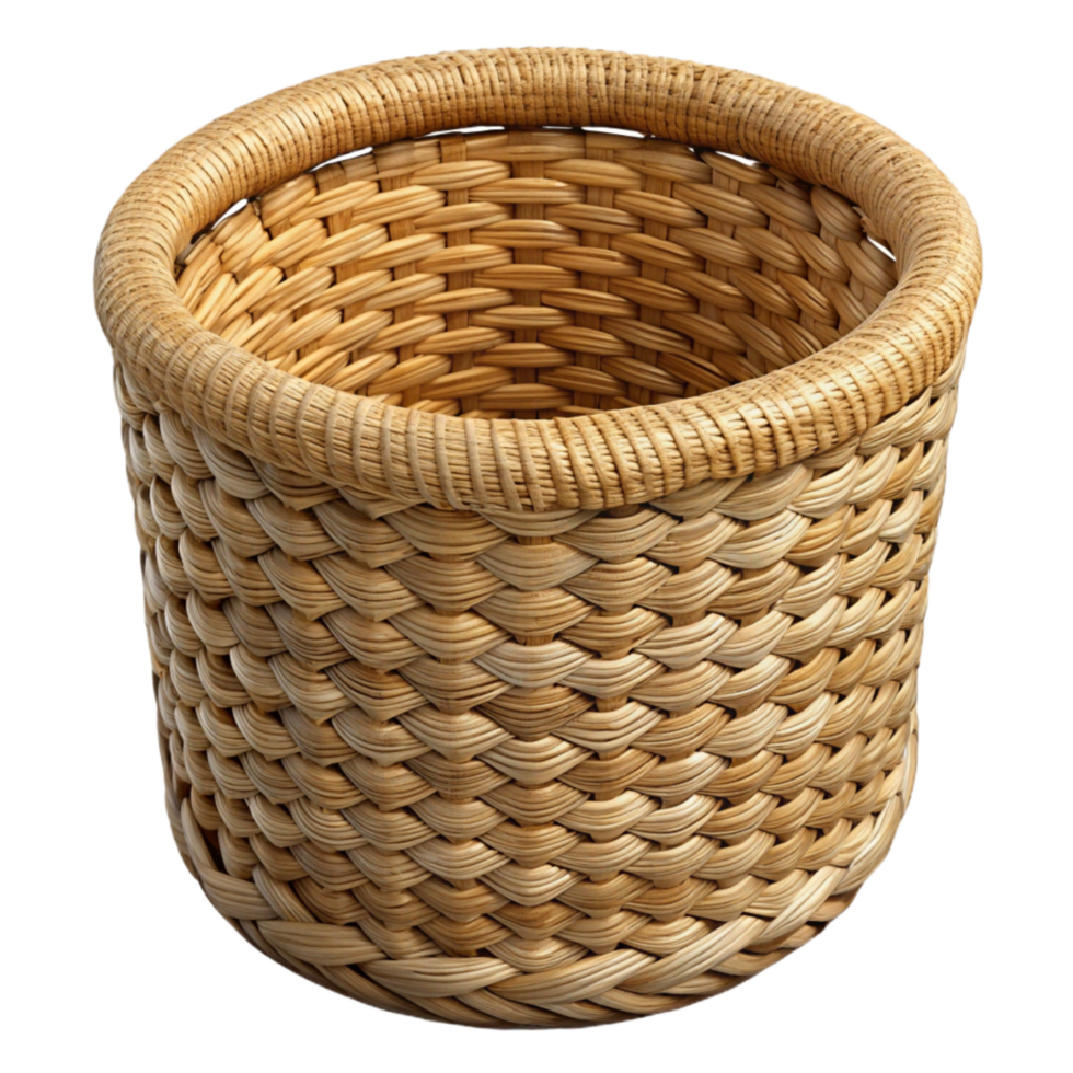 extraordinary traditional Handwoven Basket with Natural Fibers Top View Cutout high quality png