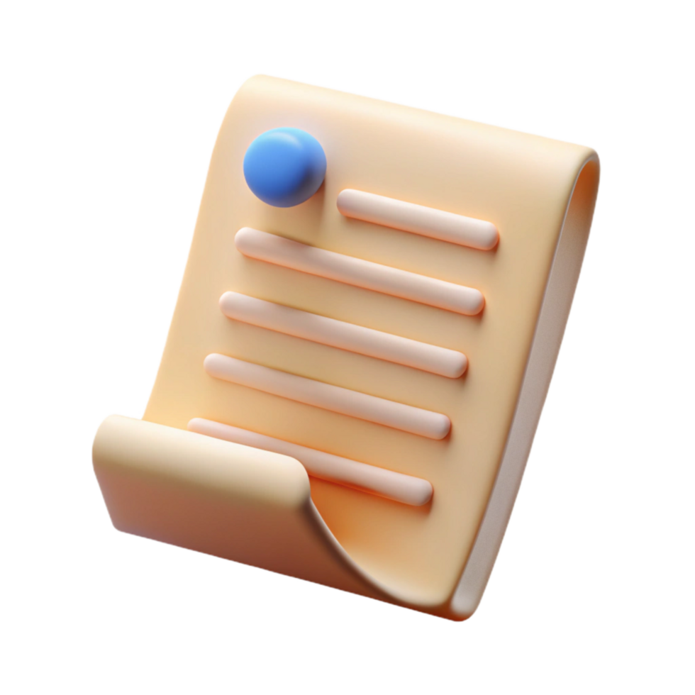 dramatic artistic Handwritten Note on Paper Soft Lighting Transparent Background high quality png