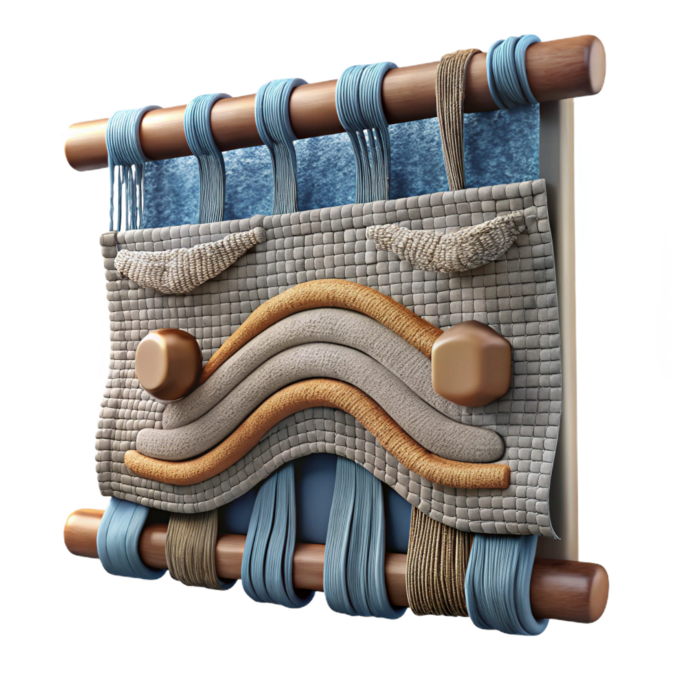 dramatic traditional Handwoven Tapestry with Abstract Pattern Cutout authentic png