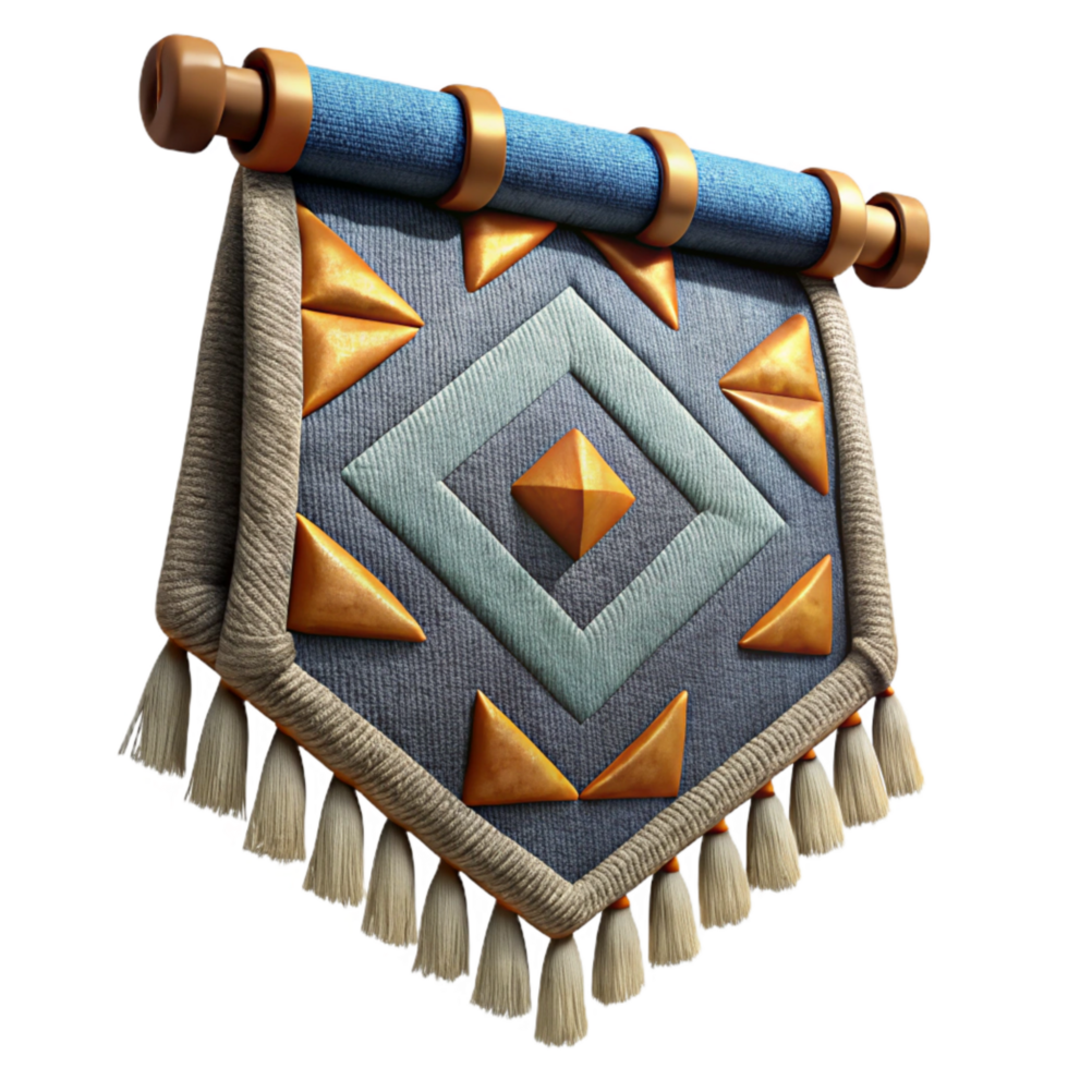 magnificent contemporary Handwoven Tapestry with Geometric Pattern Isolated Element premium png