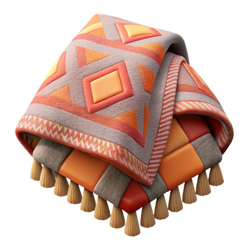 magnificent modern Handwoven Throw Blanket with Geometric Pattern Isolated Element genuine png