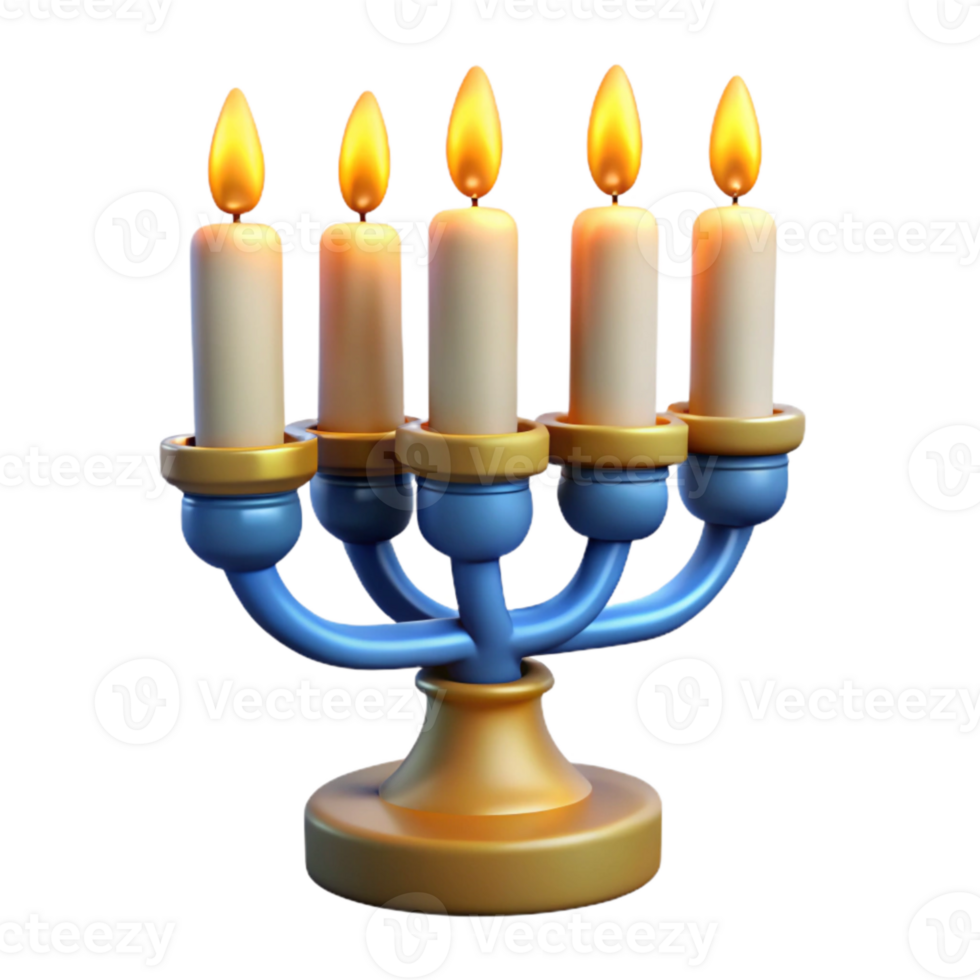 magnificent contemporary Hanukkah Candles Burning Brightly Transparent Background detailed png