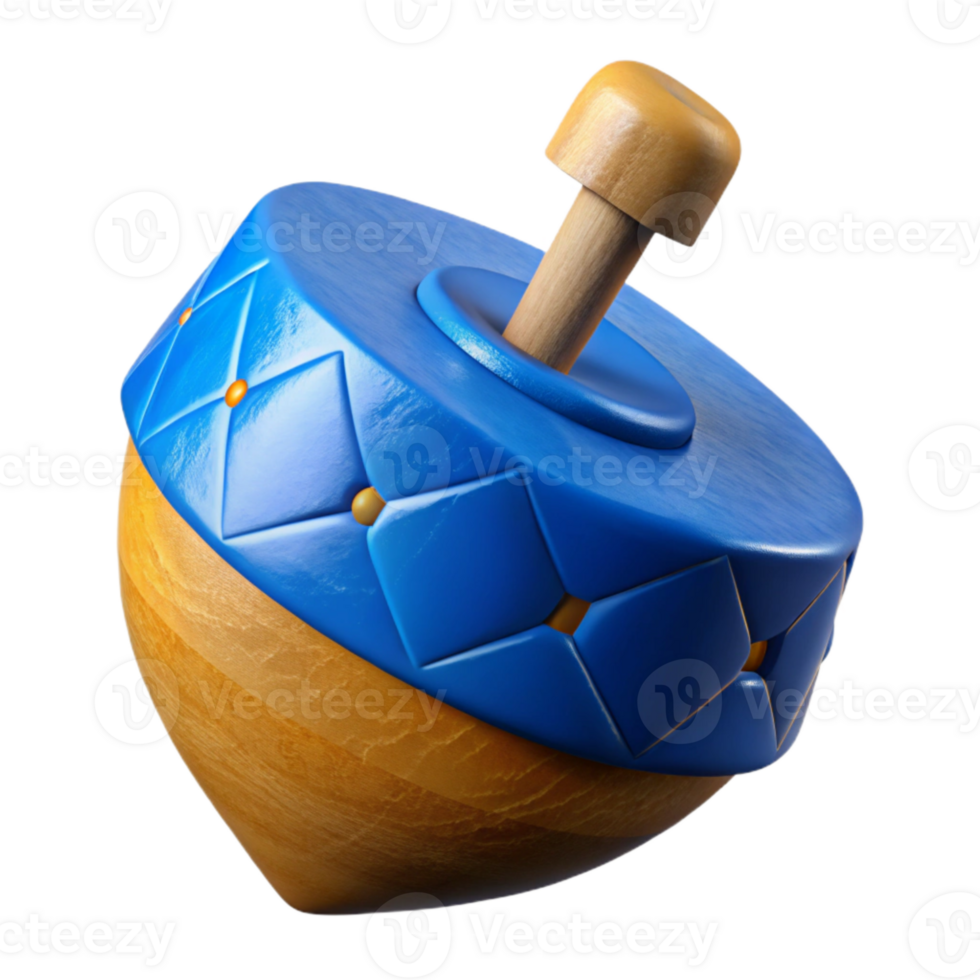 dramatic traditional Hanukkah Dreidel Cutout with Spinning Motion authentic png