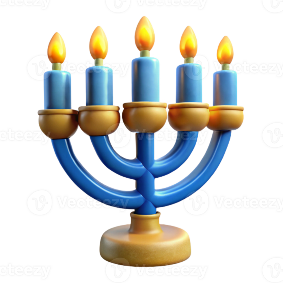 wonderful artistic Hanukkah Menorah Cutout with Glowing Candles Transparent Background exclusive png