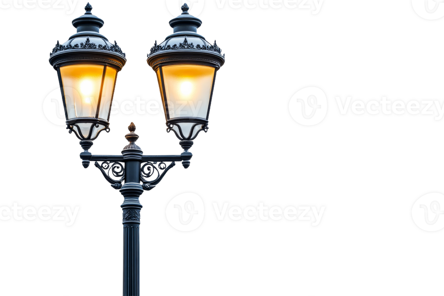 Elegant street lamp illuminating a quiet evening png