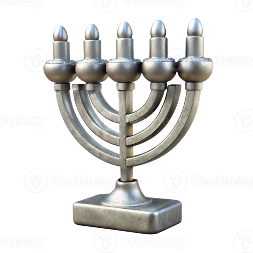 stunning vintage Hanukkah Menorah Silver Transparent Background exclusive png