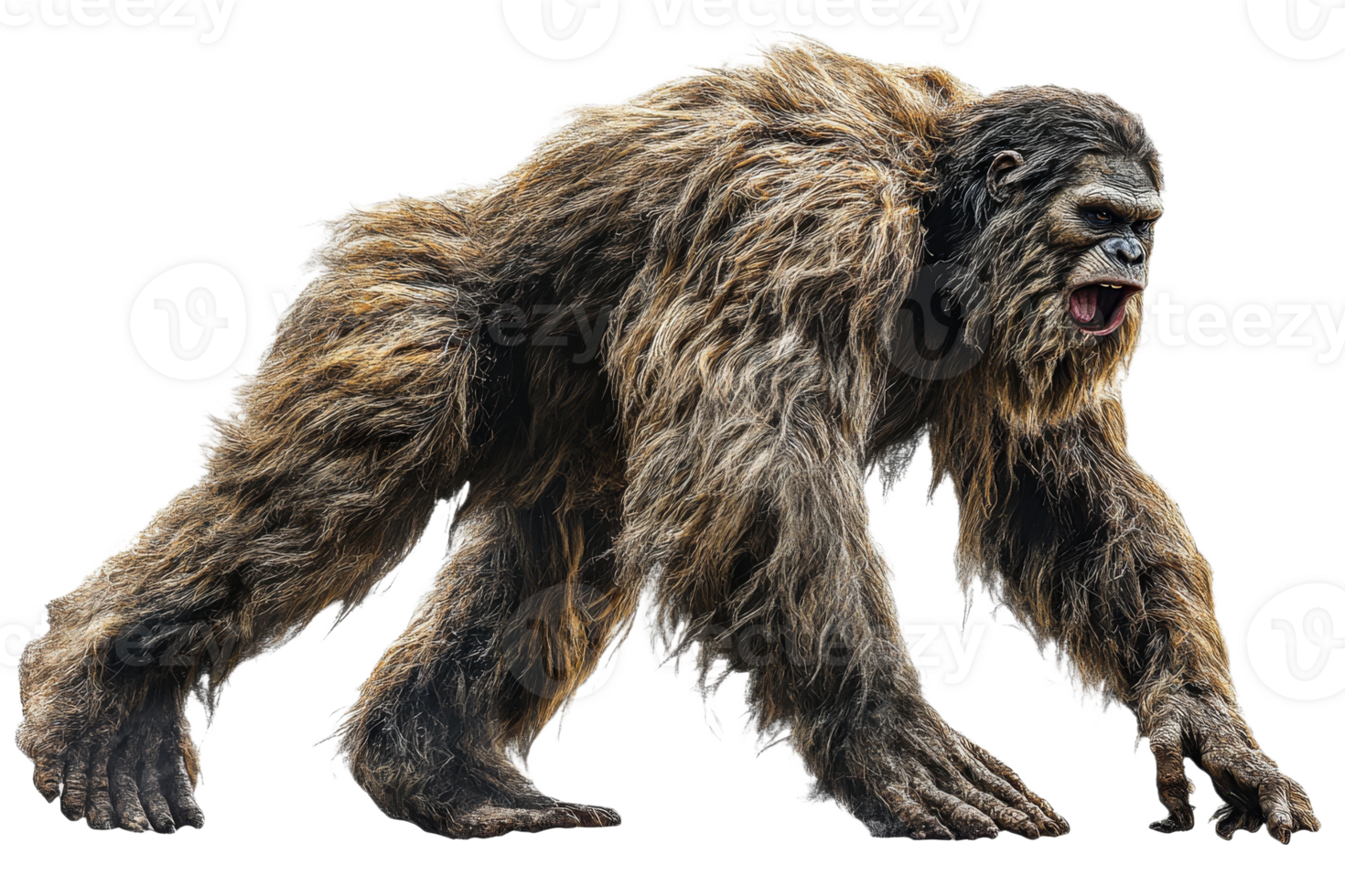 Bigfoot in a sunny forest png