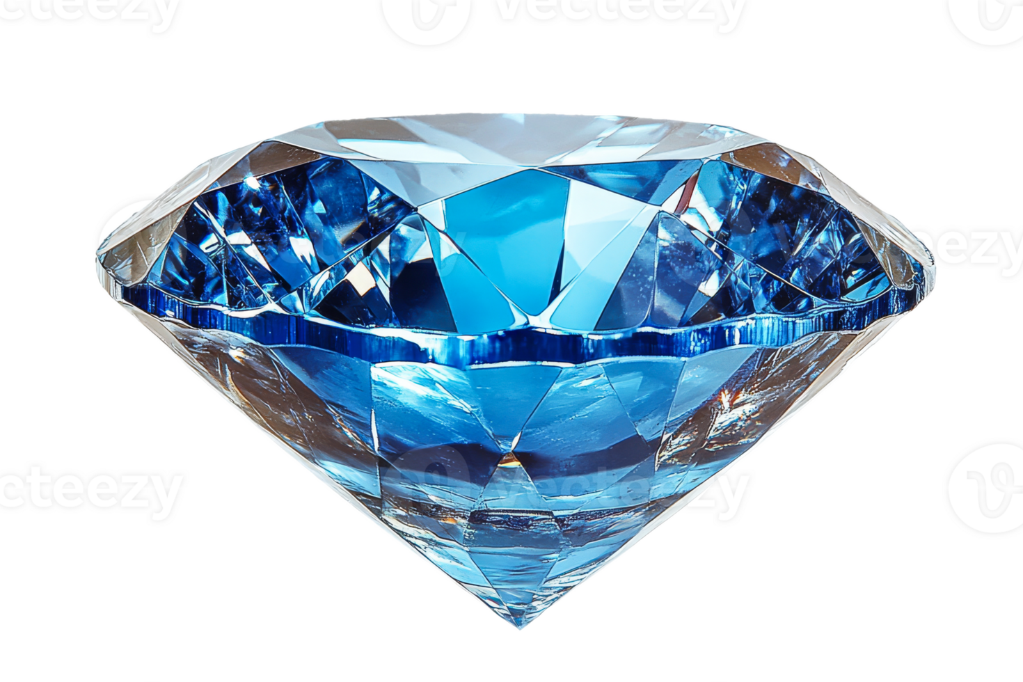 Beautiful blue diamond shimmering brightly png