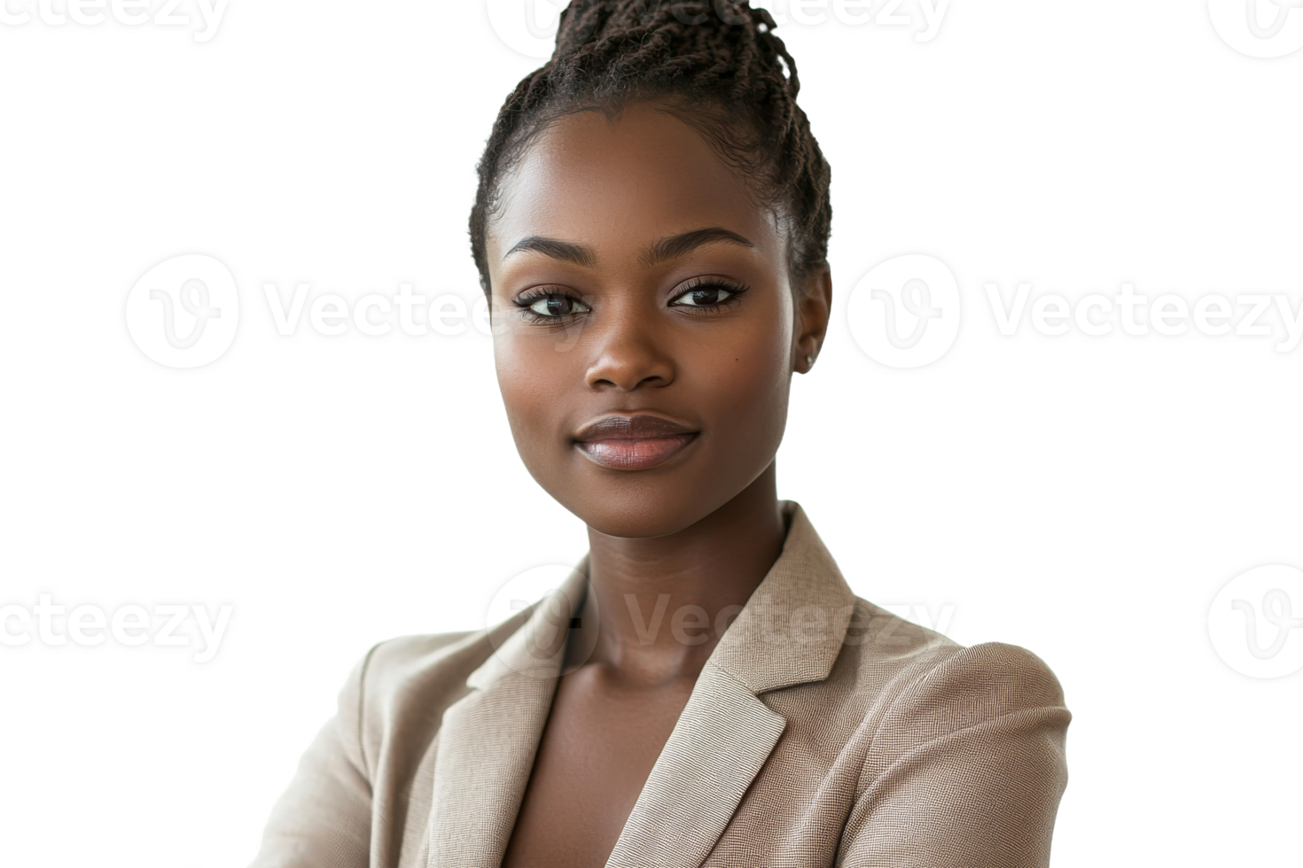 Confident professional woman posing with poise png
