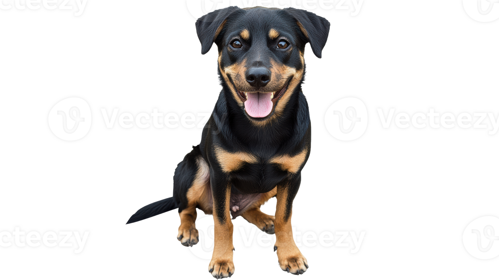 Happy dog sitting with an adorable expression png