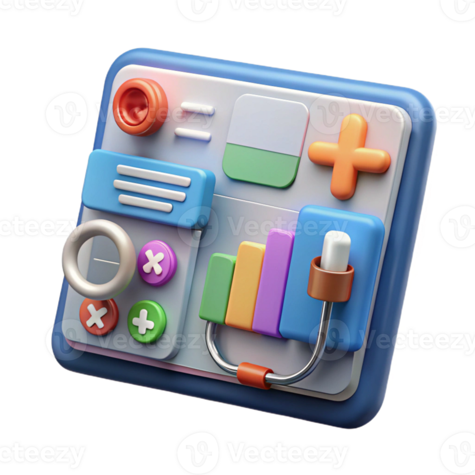 elegant modern Healthcare Management Software Dashboard Isolated professional png