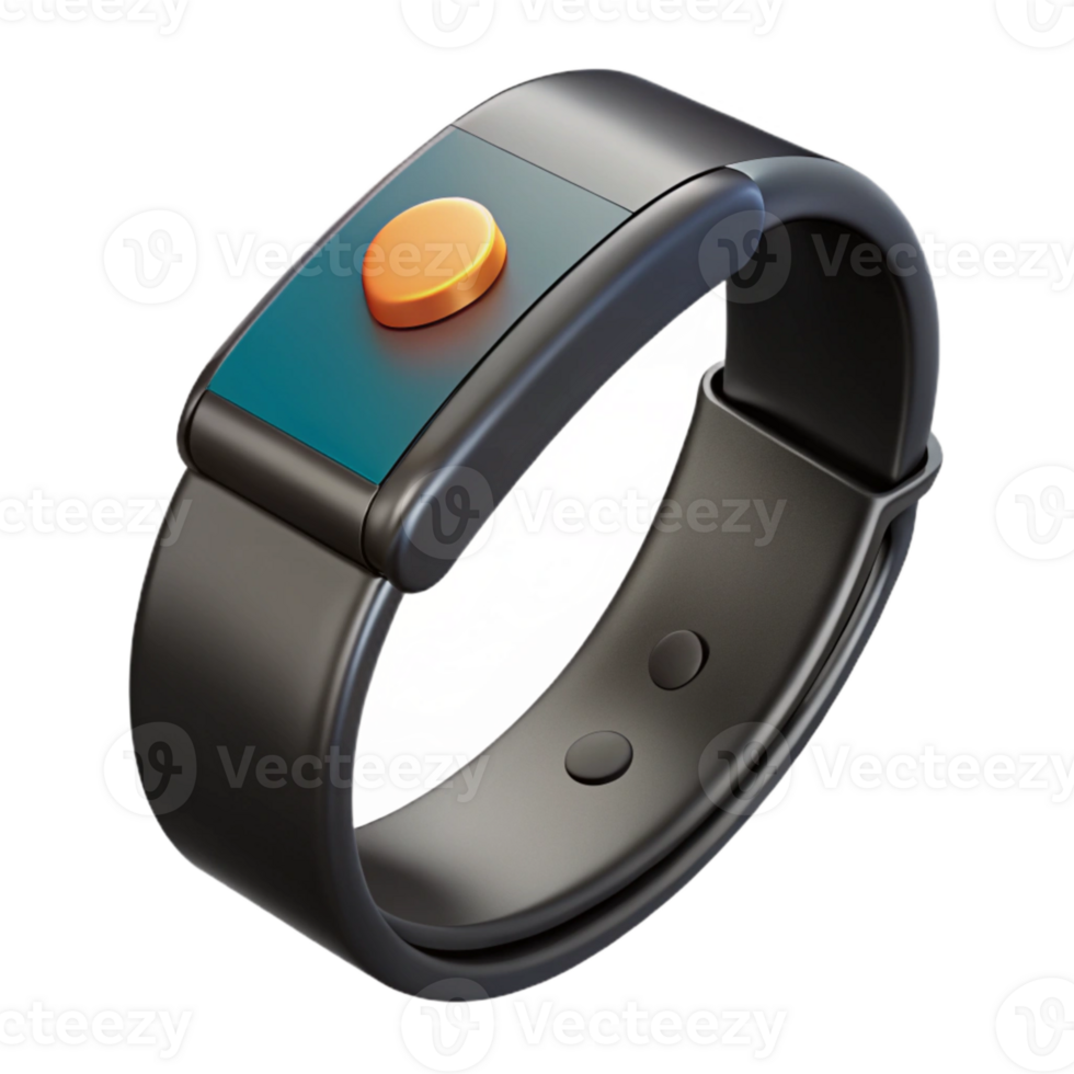 magnificent vintage Health Tracker Bracelet Black Color Isolated original png