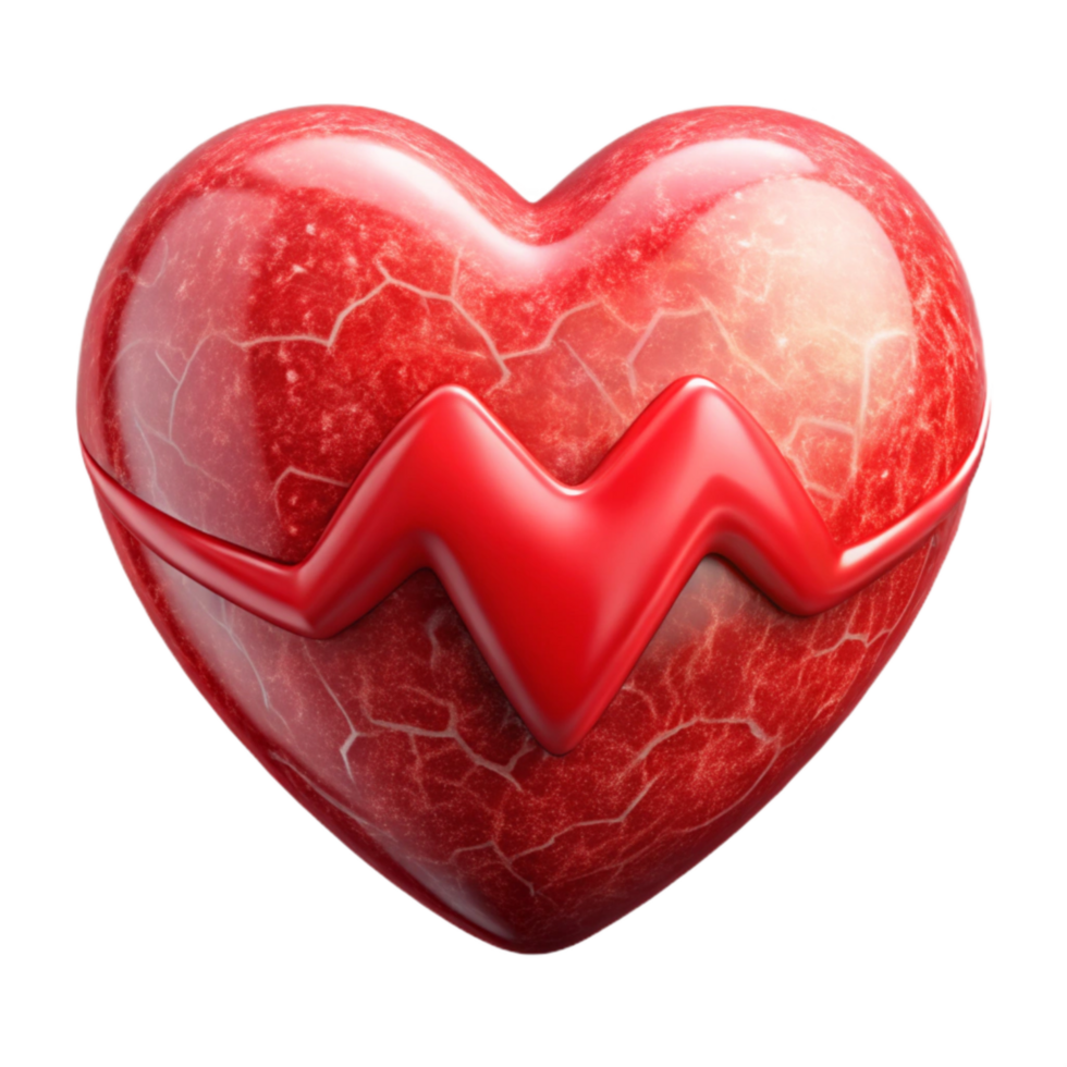 impressive artistic Healthy Heart Icon Transparent Background Red detailed png