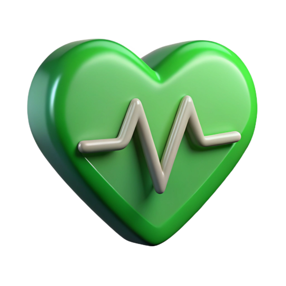 serene modern Heart Monitor Ekg Line Green Transparent Isolated genuine png