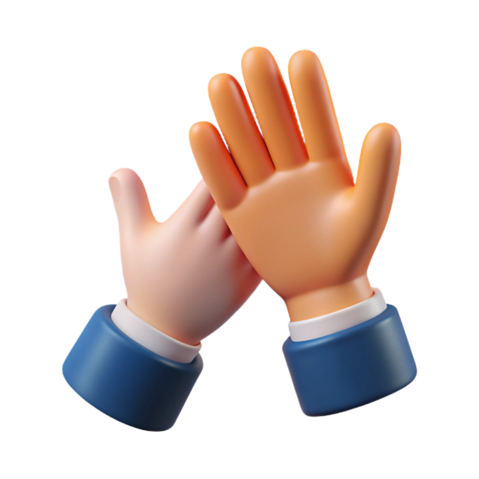 elegant contemporary Helping Hand Giving High Five Cutout Transparent Background original png