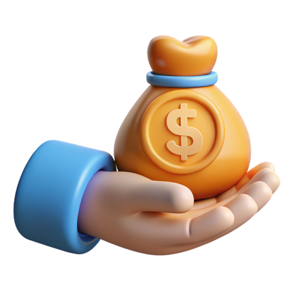 serene modern Helping Hand Giving Money Transparent Background with Green Bills high quality png