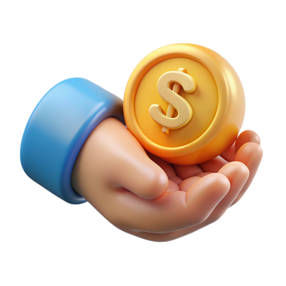 impressive rustic Helping Hand Giving Money Transparent Background with Green Bills detailed png