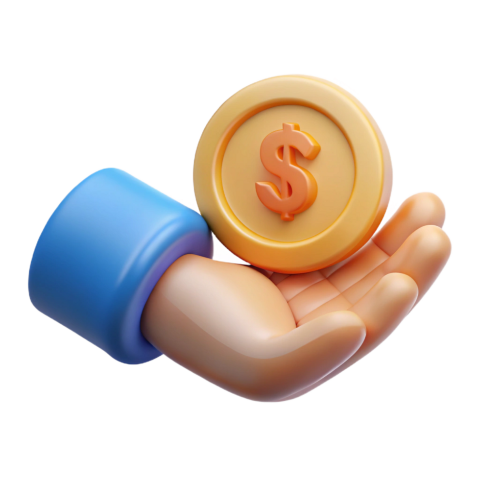 wonderful abstract Helping Hand Giving Money Transparent Background with Green Bills detailed png