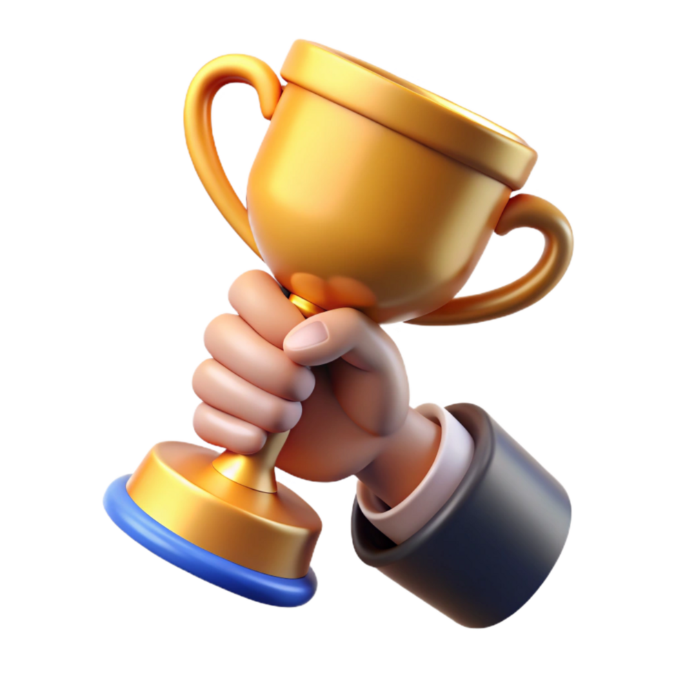wonderful abstract Helping Hand Holding Up Trophy Cutout Element authentic png
