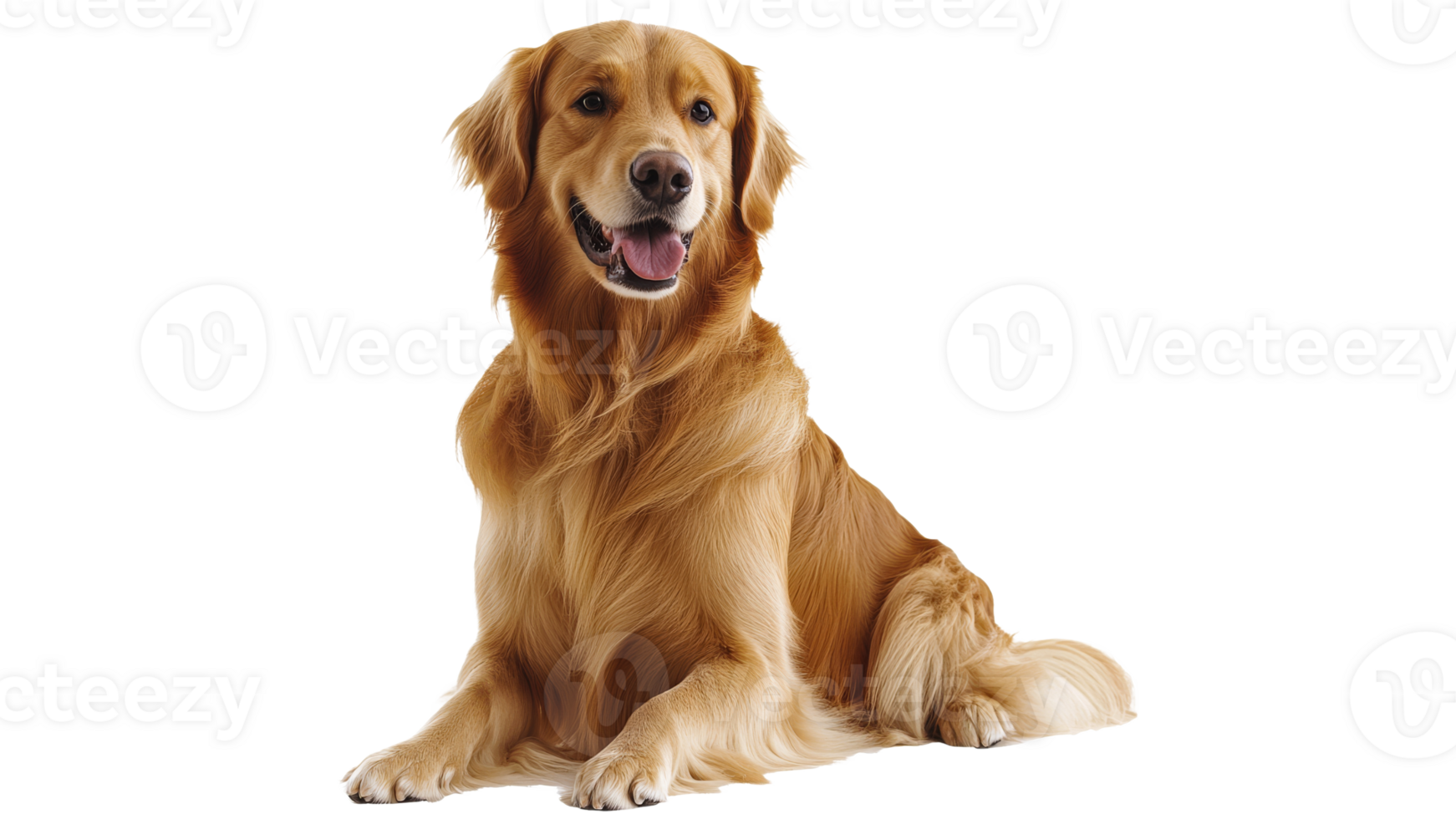 Golden retriever sitting with a happy expression png