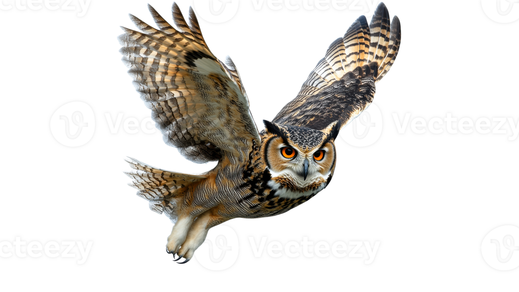 Majestic owl in mid flight captures attention png